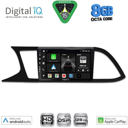 Digital IQ Ηχοσύστημα Αυτοκινήτου για Seat Leon 2012-2021 (Bluetooth/USB/WiFi/GPS/Apple-Carplay/Android-Auto) με Οθόνη Αφής 9"