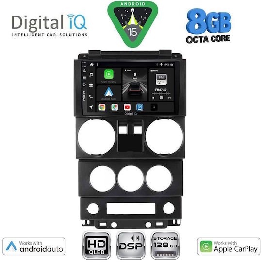 Digital IQ Ηχοσύστημα Αυτοκινήτου για Jeep Wrangler 2006-2011 (Bluetooth/USB/WiFi/GPS/Apple-Carplay/Android-Auto) με Οθόνη Αφής 9"