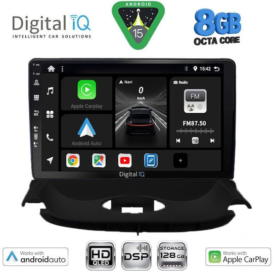 Digital IQ Car Audio System for Peugeot 206 1998-2006 Bluetooth USB WiFi GPS Apple CarPlay Android Auto with 9" Touch Screen