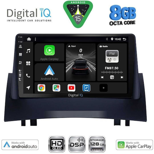 Digital IQ Car Audio System for Renault Megane 2002-2008 Bluetooth USB WiFi GPS Apple CarPlay Android Auto with 9" Touch Screen