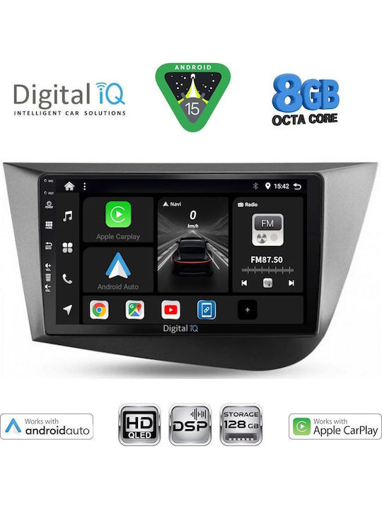 Digital IQ Car Audio System for Seat Leon 2005-2012 (Bluetooth/USB/WiFi/GPS/Apple CarPlay/Android Auto) with 9" Touch Screen