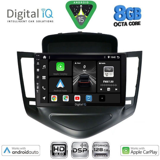 Digital IQ Car Audio System for Chevrolet Cruze 2008-2012 Bluetooth USB WiFi GPS Apple CarPlay Android Auto with 9" Touch Screen