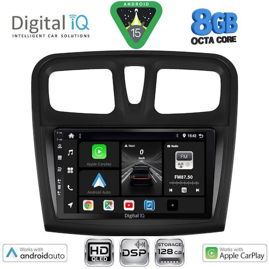 Digital IQ Ηχοσύστημα Αυτοκινήτου για Dacia Logan / Sandero 2012-2019 (Bluetooth/USB/WiFi/GPS/Apple-Carplay/Android-Auto) με Οθόνη Αφής 9"