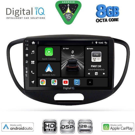 Digital IQ Ηχοσύστημα Αυτοκινήτου για Hyundai i10 2008-2013 (Bluetooth/USB/WiFi/GPS/Apple-Carplay/Android-Auto) με Οθόνη Αφής 9"