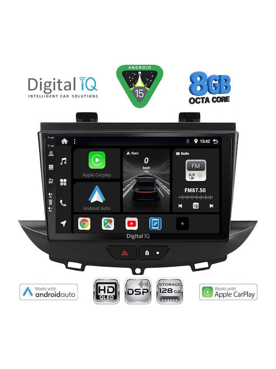 Digital IQ Auto-Audiosystem für Opel Crossland / Grandland 2018 Bluetooth USB Eingebautes Wi-Fi GPS Apple CarPlay Android Auto mit 9 Zoll Touchscreen