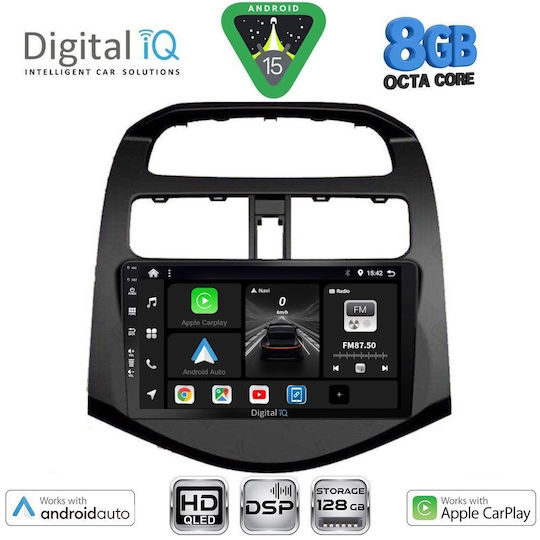 Digital IQ Ηχοσύστημα Αυτοκινήτου για Chevrolet Spark 2009-2015 (Bluetooth/USB/WiFi/GPS/Apple-Carplay/Android-Auto) με Οθόνη Αφής 9"