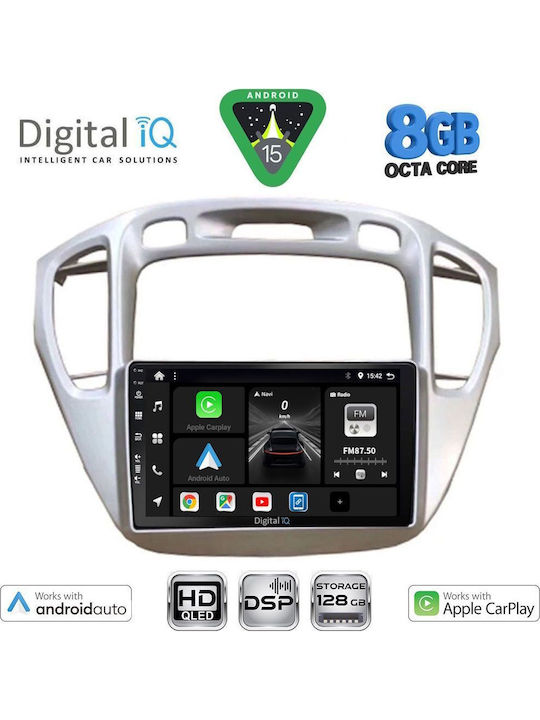 Digital IQ Car Audio System for Toyota Highlander 2002-2009 Bluetooth USB WiFi GPS Apple CarPlay Android Auto with 9" Touch Screen
