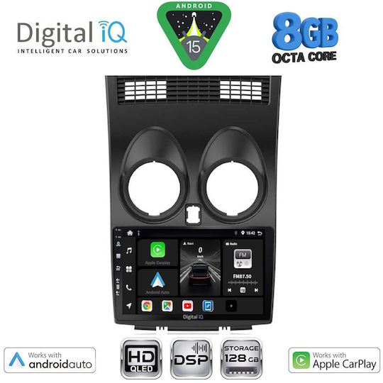 Digital IQ Car Audio System for Nissan Qashqai 2007-2014 Bluetooth USB WiFi GPS Apple CarPlay Android Auto with 9" Touch Screen