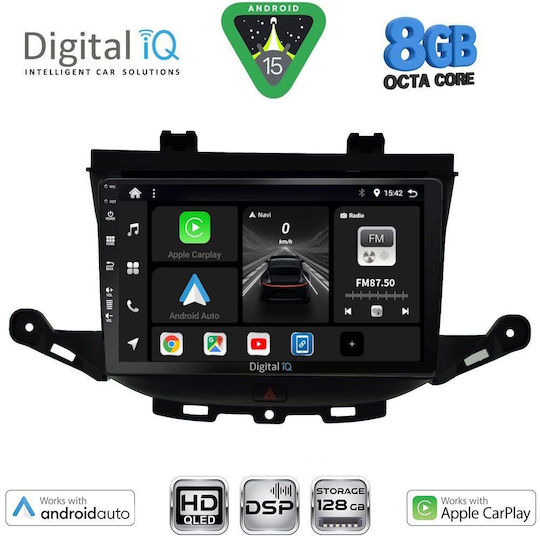 Digital IQ Ηχοσύστημα Αυτοκινήτου για Opel Astra 2015-2023 (Bluetooth/USB/WiFi/GPS/Apple-Carplay/Android-Auto) με Οθόνη Αφής 9"