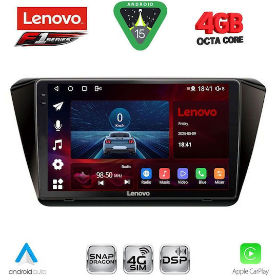 Lenovo Ηχοσύστημα Αυτοκινήτου για Skoda Superb 2015-2023 (Bluetooth/USB/WiFi/GPS/Apple-Carplay/Android-Auto) με Οθόνη Αφής 10"