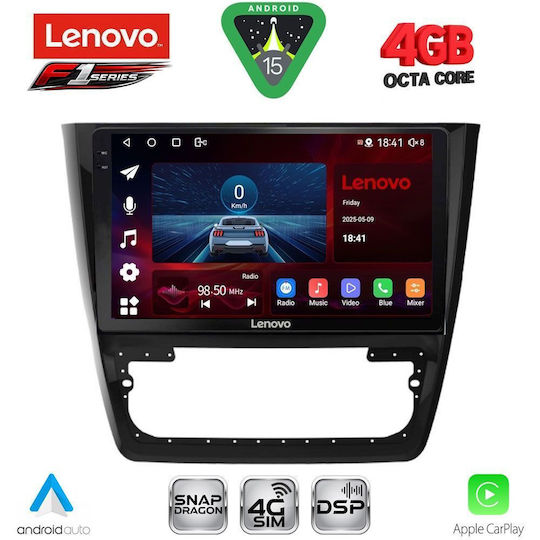 Lenovo Ηχοσύστημα Αυτοκινήτου για Skoda Yeti 2014-2018 (Bluetooth/USB/WiFi/GPS/Apple-Carplay/Android-Auto) με Οθόνη Αφής 10"
