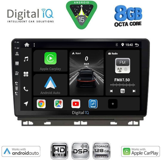 Digital IQ Car Audio System for Renault Clio / Captur 2019+ Bluetooth USB Wi-Fi GPS Apple CarPlay Android Auto with 9 Inch Touch Screen