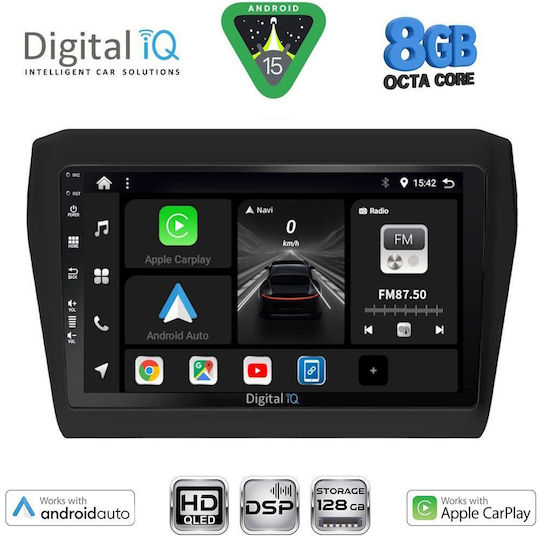 Digital IQ Car Audio System for Suzuki Swift 2017-2022 with Touch Screen 9" Digital IQ BXF 7686_CPAA Bluetooth USB Wi-Fi GPS Apple CarPlay Android Auto
