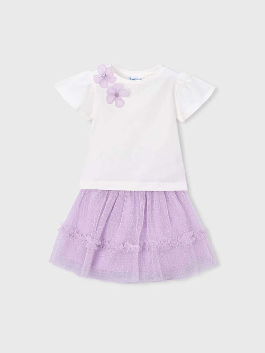 Mayoral Kids Set with Skirt Summer 2pcs Lilac
