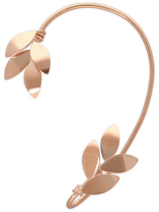 Ohrring Ear Cuff Blätter Olive Versteckt Linkes Ohr Handgefertigt Rosé Vergoldet Silber 925