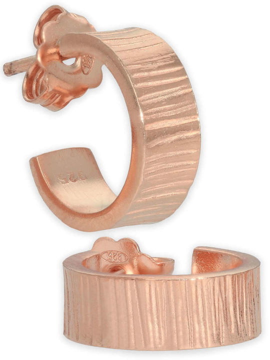 Ohrringe Ohrhänger Huggies Handgefertigt Rosa Vergoldetes Silber 925