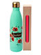 Gift Set Candle Metal Thermos Frida Kahlo Green 0.50lt Hot Cold Stainless Steel