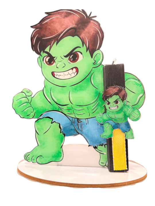 Πασχαλινή Λαμπάδα Hulk Στρογγυλή Plexiglass Διακοσμητικό Ταμπλό