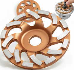 Segmentierte Diamantscheibe Beton Schleifen Zola 125 Mm Universeller Bohrung 22,2 Mm 5 Mm Diamantschicht Bronze