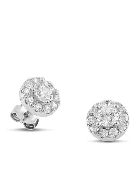 Themelidis Jewels Single Silver Earring with Stones