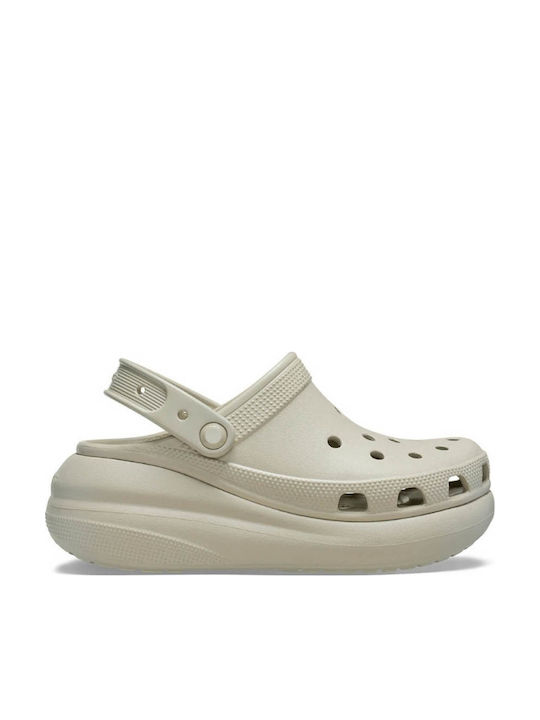 Crocs Classic Crush Γυναικεία Σαμπό Μπεζ
