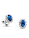 Themelidis Jewels Silver Earrings with Blue Stones