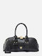 Bowling Baguette Leather Women's Handbag Black
