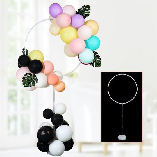 Baptism Balloon Flowers White with Stand Circle