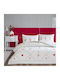 Tac Set Huse Pentru Pilote 100% Bumbac Dublu Cu 2 Fețe De Pernă Și 1 Cearceaf 200x220cm Amoura