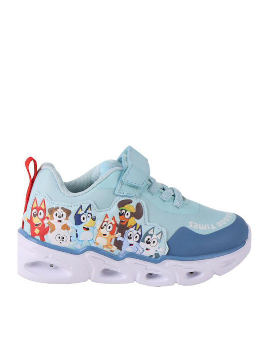 Bluey Kids Sneakers with Hoop & Loop Closure Light Blue