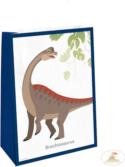 Happy Gift Bags Paper Gift Wrapping with Dinosaur Theme 21x14.7cm 4 Pieces