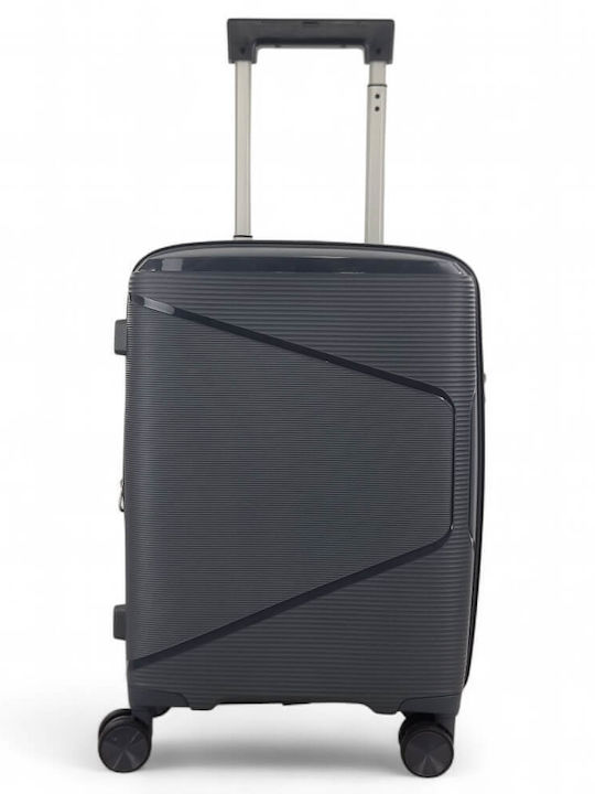 Playful Bags Cabin Hard Gray Suitcase with 4 Wh...