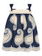 Mädchenkleid Denim Set mit Mantel und Zubehör Blau