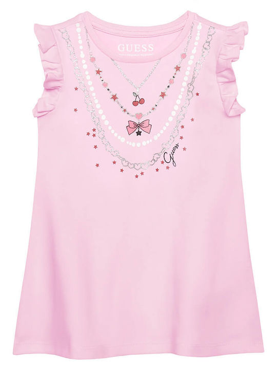 Guess Guess Mädchenkleid Kurzärmelig Rosa