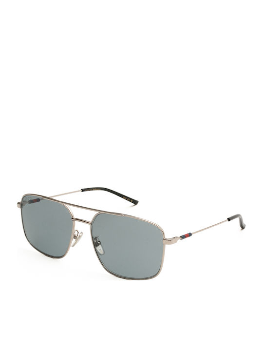 Gucci Men's Sunglasses with Silver Metallic Fra...