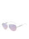 Guess Damentagessonnenbrille mit Weißem Metallischem Rahmen und Rosa Gläser GG1199S-10U