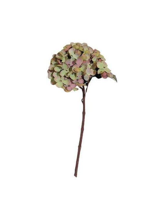 Artificial Branch With Dark Green Pink Hydrangea Flower 33 Cm