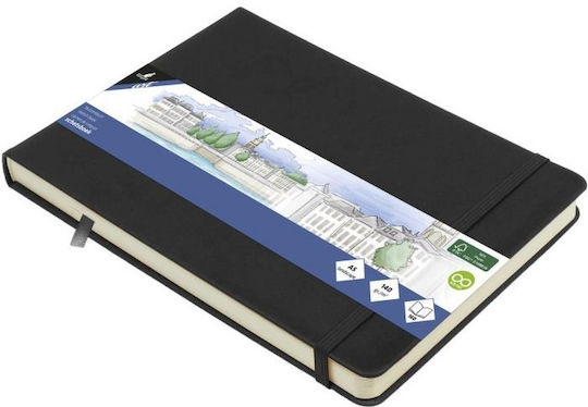 Sketchbook Kangaro Hard Cover Elastic A5 Landscape 140gr 160 Pages Black K-861230