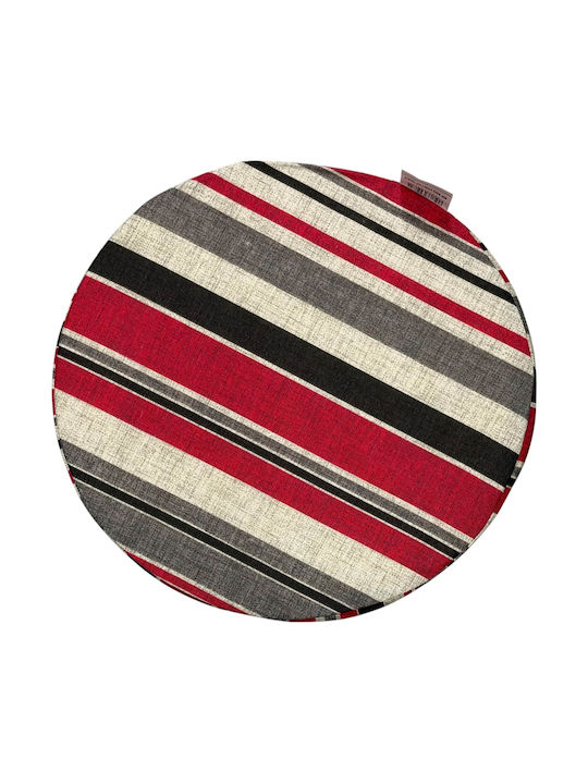 Garden Chair Cushion Round Red 44.5x44.5cm