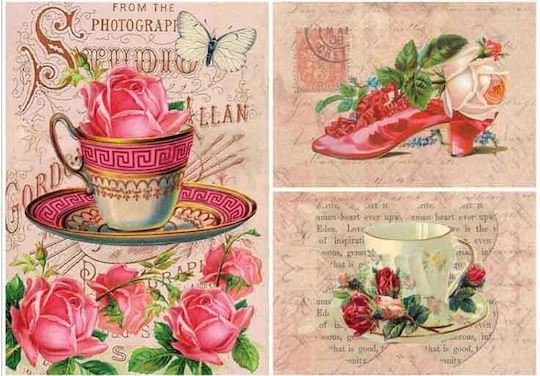 Χαρτί Decoupage Deco 30gr 29,7χ42cm Γόβα Τριαντάφυλο Skag