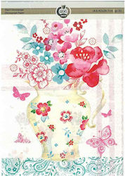 Χαρτί Decoupage Deco 30gr 29,7χ42cm Βάζο Τριαντάφυλα Skag