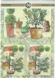 Χαρτί Decoupage Deco 30gr 29,7χ42cm Γλάστρες-φυτά Skag
