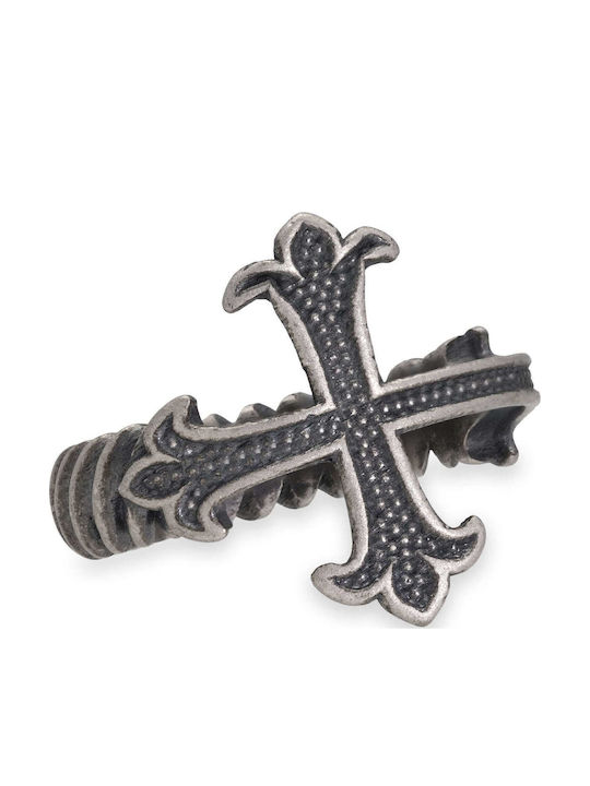 Inel Pentru Bărbați Cruce Handmade Argint 925 Mărimea 50