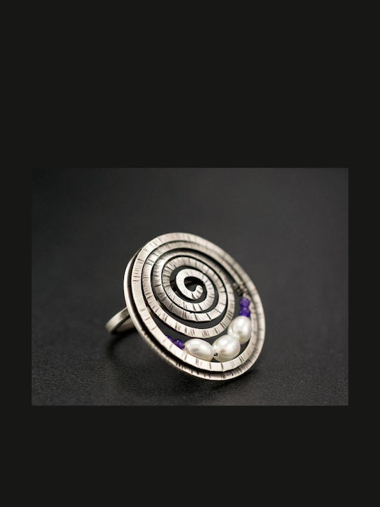 Inel Spirală Mărgele Handmade Argint 925 Mărimea 48