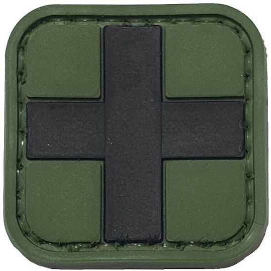 Medic Cross 3x3 Σήμα Pvc Λαδί Μαύρο