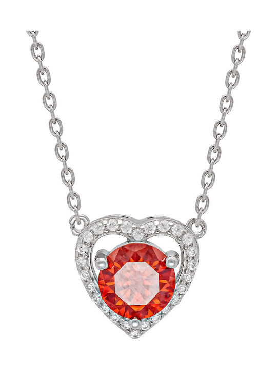 Kiriakos Gofas Necklace With Heart Design In Silver
