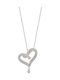 Kiriakos Gofas Necklace With Heart Design In 18k White Gold With Diamond