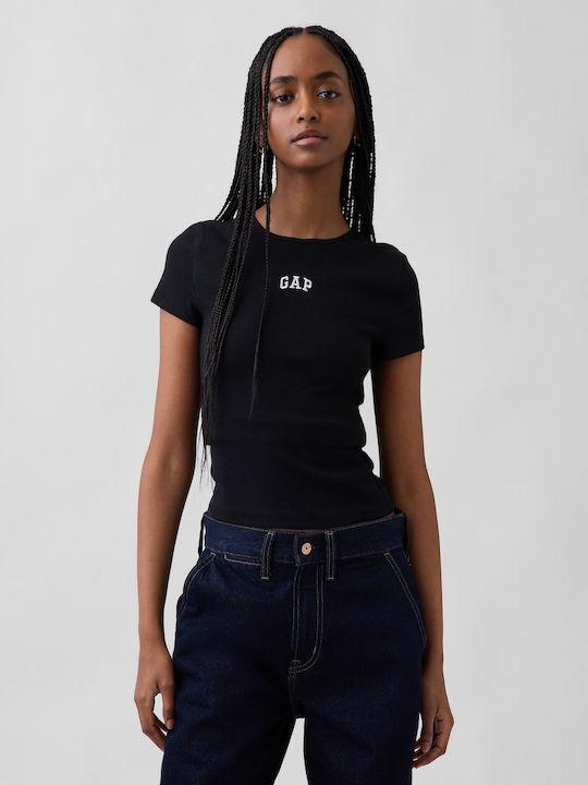 GAP Women's Cotton Crop Top Black