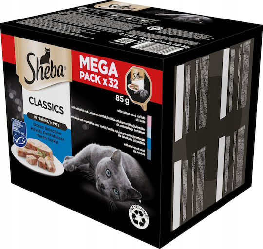 Sheba Classics Wet Food for Cats with Fish 32x85gr