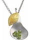 Hängende Charms Birnenförmiger Handgefertigter Silber 925 Kette 45cm